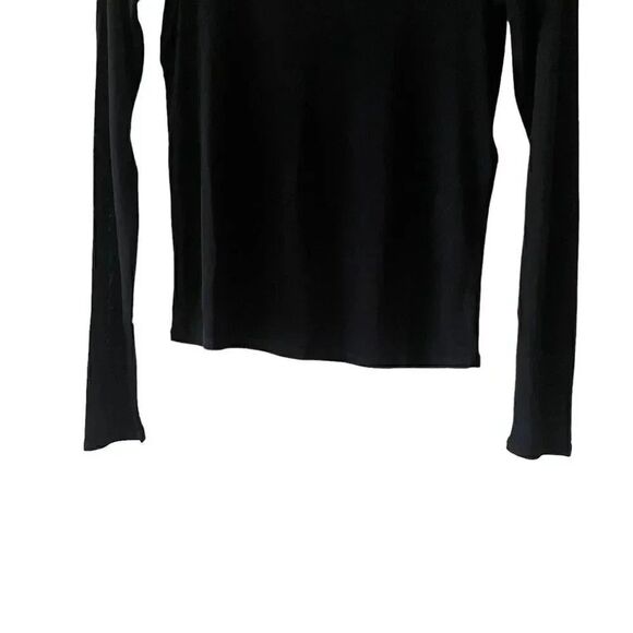 Zara Black Crewneck Silk Long Sleeves Women’s Essential Blouse SZ M #1697 - Picture 3 of 14